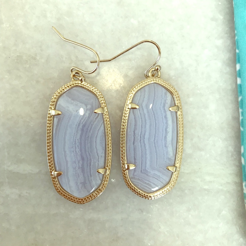 Kendra Scott Elle Earrings - blue lace agate